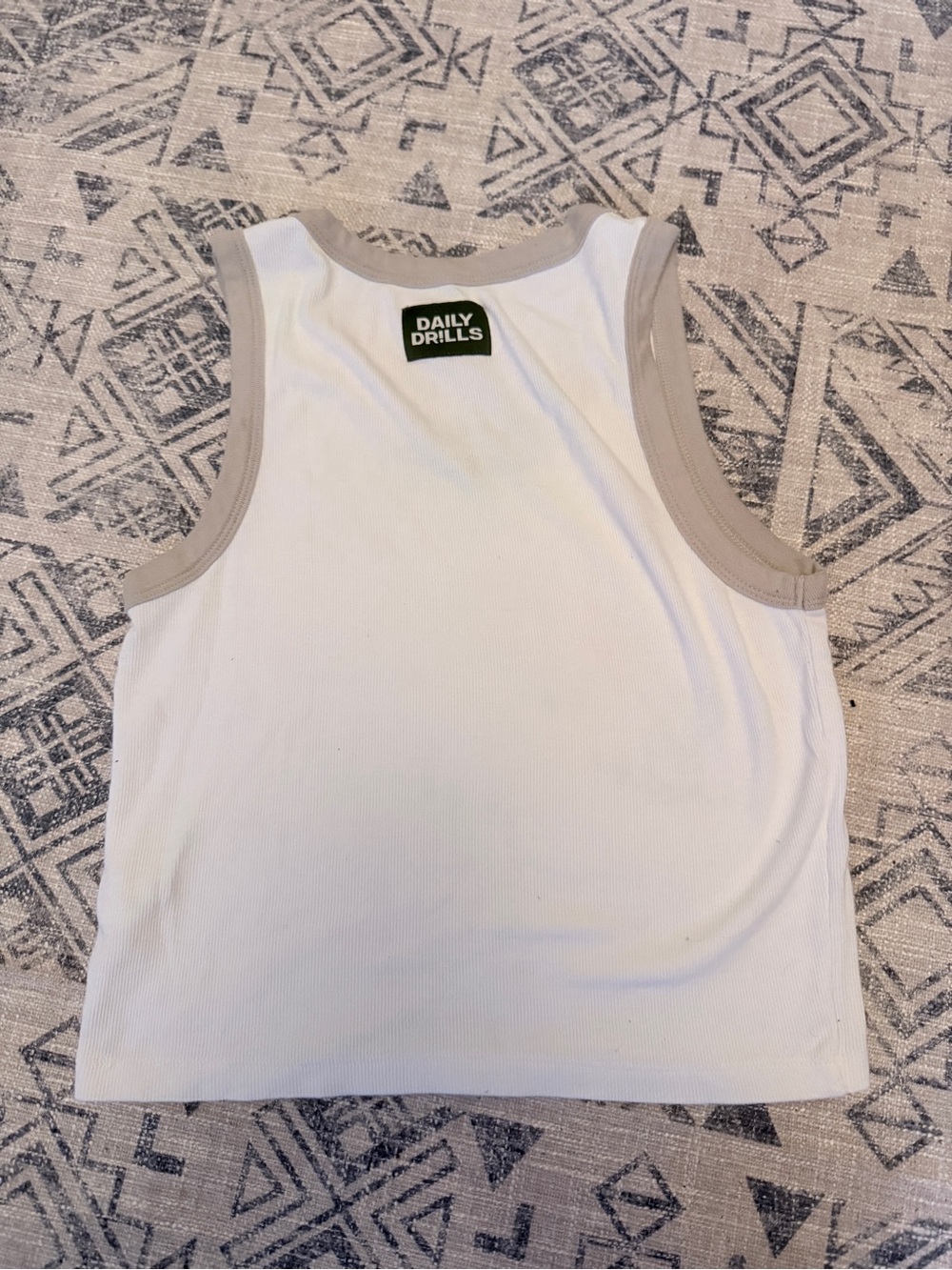 Rare Daily Drills Ribbed Tank Top - White & Congress - Picture 3 of 4